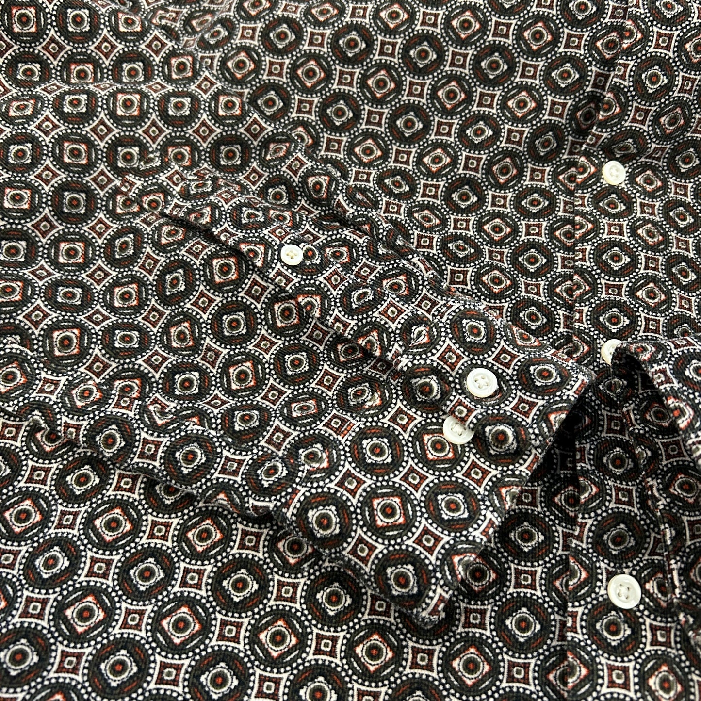 00's BANANA REPUBLIC STANDARD FIT corduroy shirt バナナリパブリック プリント コーデュロイ シャツ (XL)/A7933SH-SO