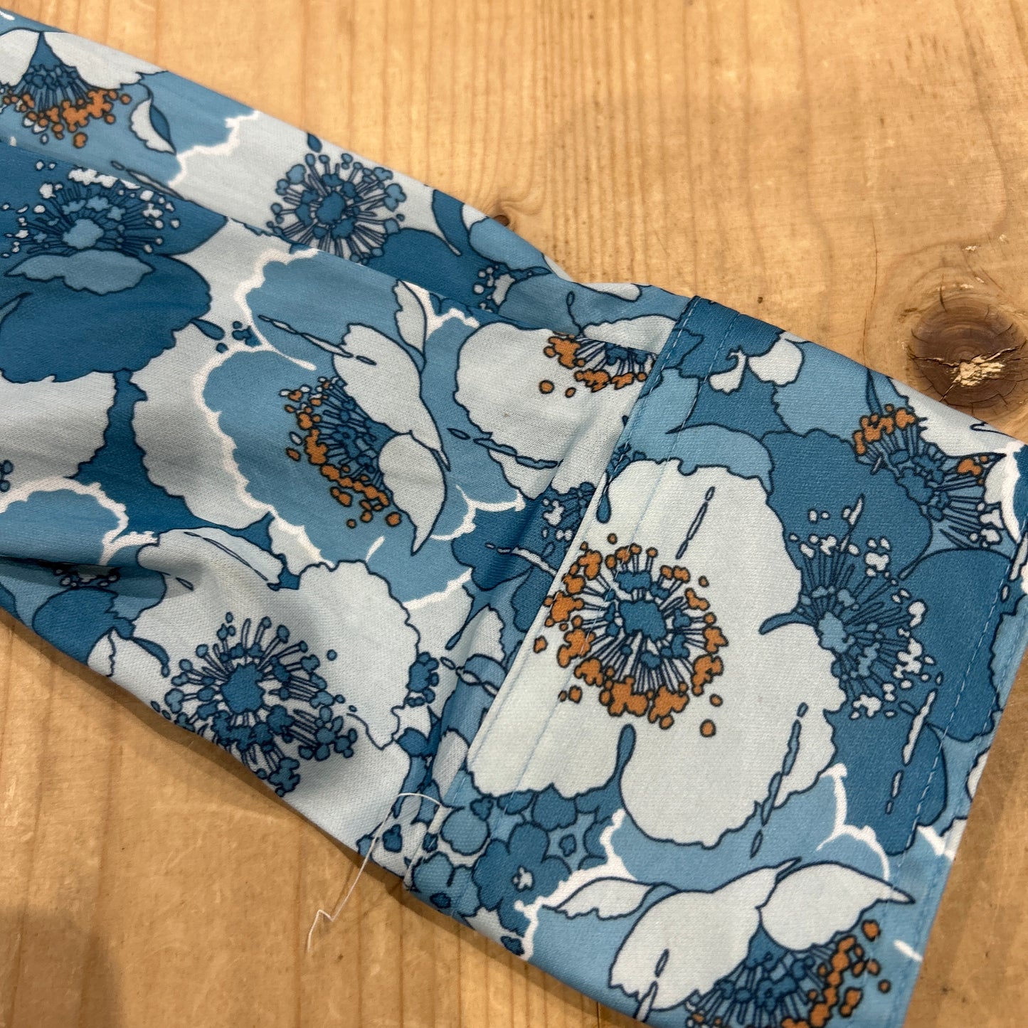 70's JC Penney The men's shop JCペニー ポリエステル シャツ 開襟 ブルー (L)/B2950SH-SO