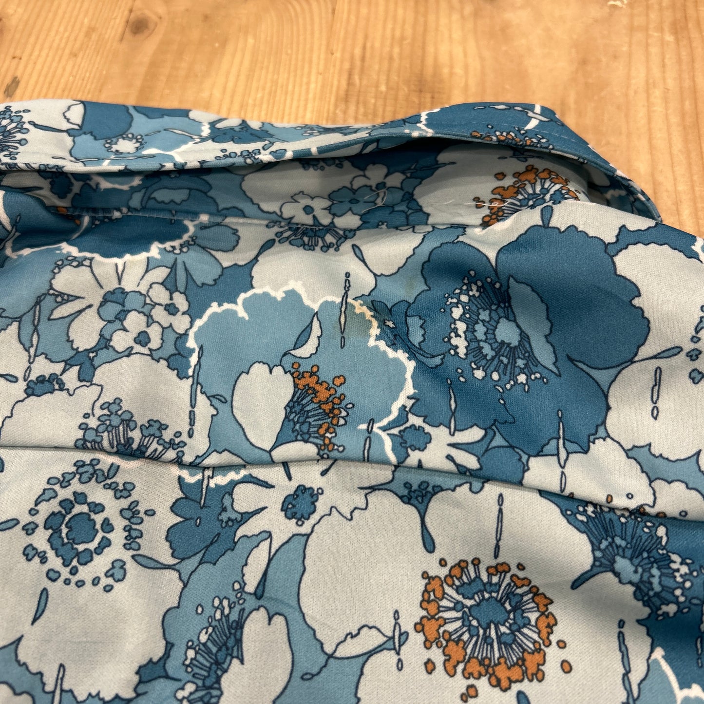 70's JC Penney The men's shop JCペニー ポリエステル シャツ 開襟 ブルー (L)/B2950SH-SO
