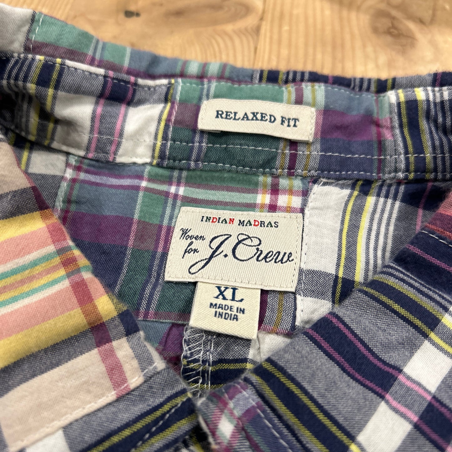 00's J.CREW ”RELAXED FIT" check shirt パッチワーク チェックシャツ (XL)/A7949SH-SO