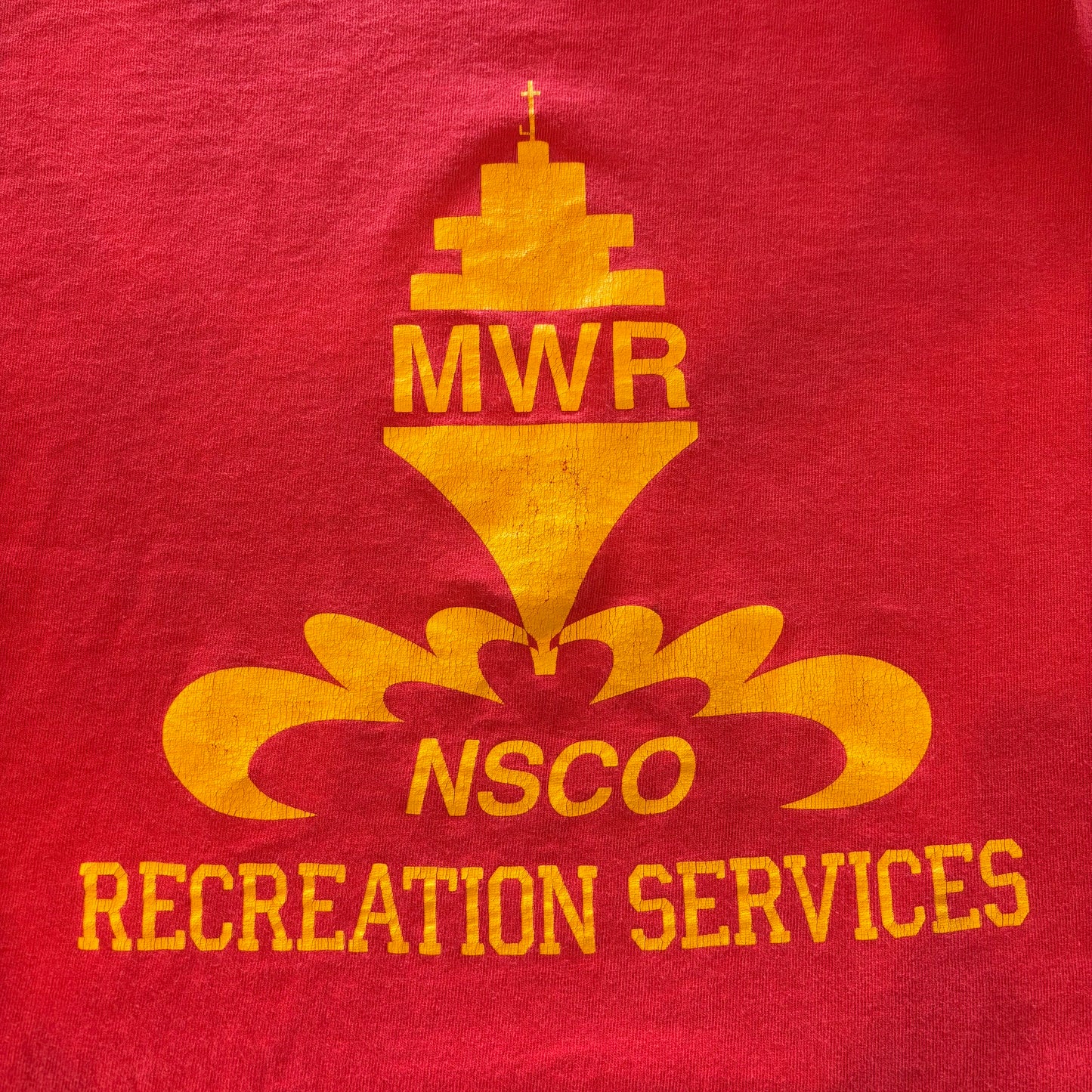 90's Champion NSCO Recreation Services Tシャツ 赤(XL)/A4503T-SO