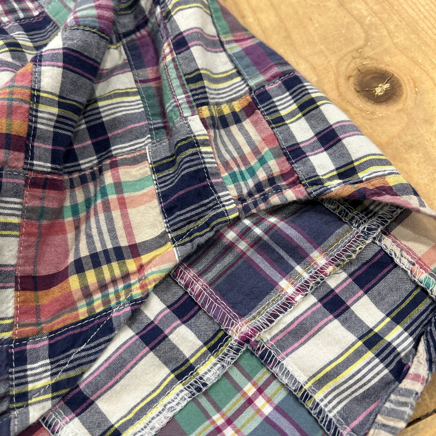 00's J.CREW ”RELAXED FIT" check shirt パッチワーク チェックシャツ (XL)/A7949SH-SO