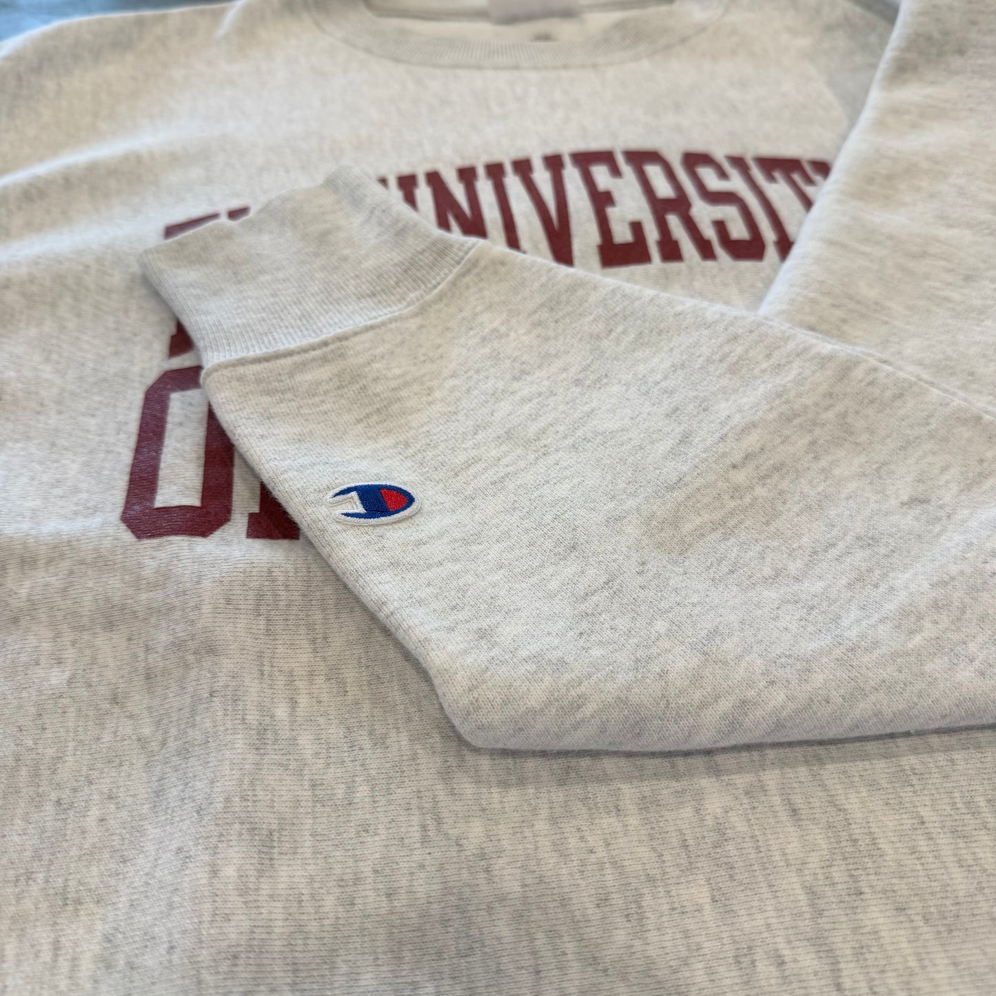 Champion Reverse Weave US企画 リバースウィーブ OKAHOMA カレッジスウェット アッシュ (L) /B4137R-SO