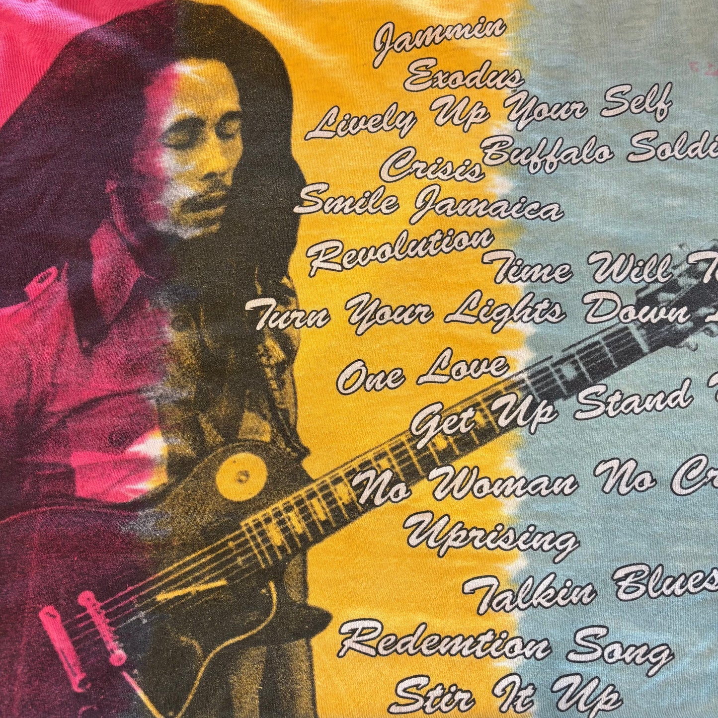 90's BOB MARLEY Robert Nesta Marley ツアーTシャツ タイダイ (XL)/A4029T-SO