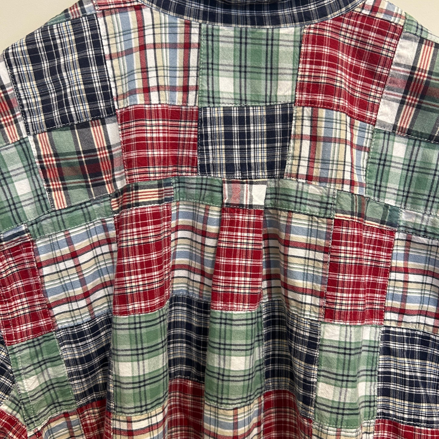 00's Eddie Bauer クレージーパターン 半袖シャツ 赤青緑 (M)/C0983S-SO