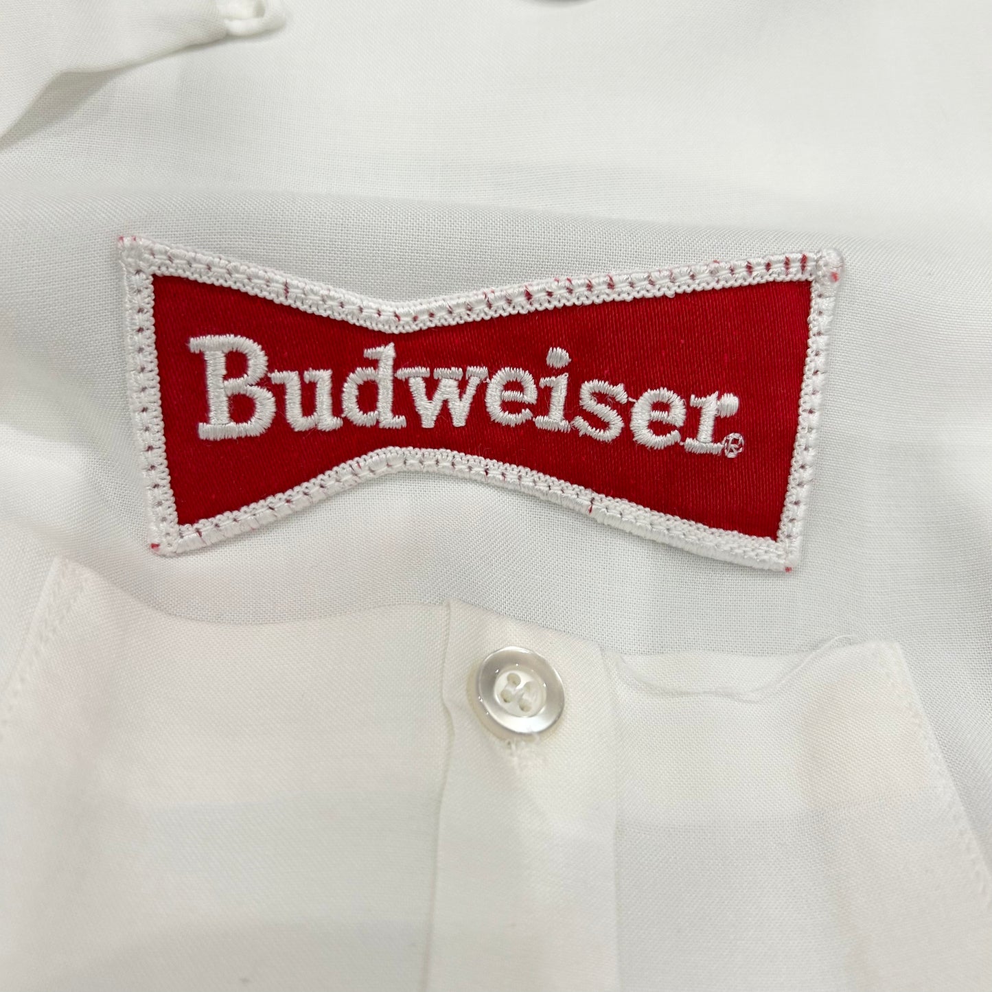 60's Hilton レーヨンボーリングシャツ BUDWEISER バドワイザー 白(L)/A3240SH-SO