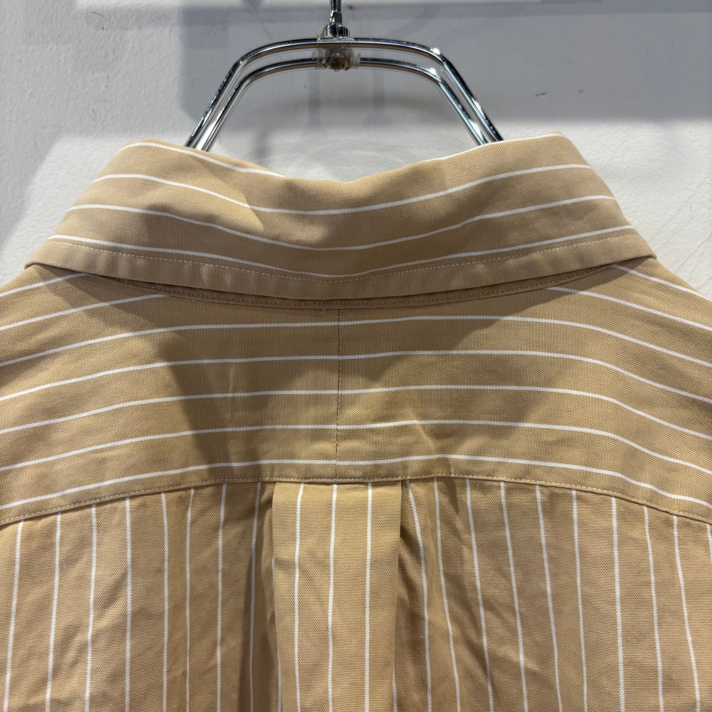 00's Ralph Lauren ラルフローレン YARMOUTH ストライプシャツ ベージュ・ホワイト (XL相当) /B4087SH-SO