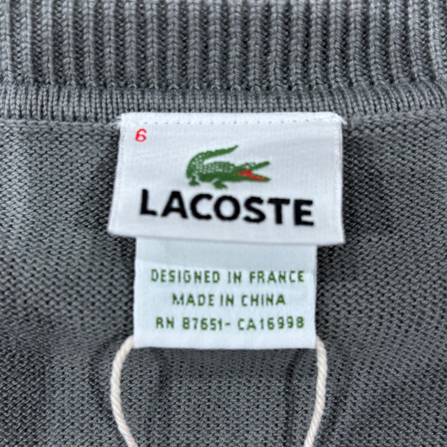 00's Lacoste ラコステ フロントアーガイル ニットベスト 青水色灰 (XL)/B2349V-SO