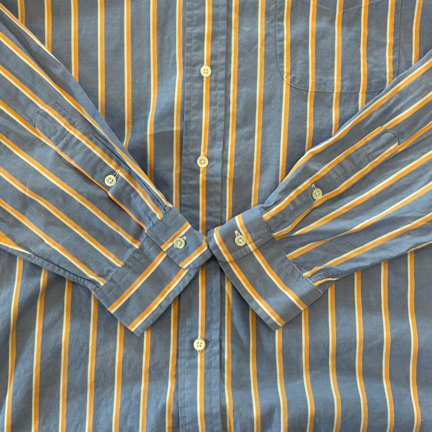 00's Ralph Lauren stripe shirt 橙青白 (XL)/A6340S-SO