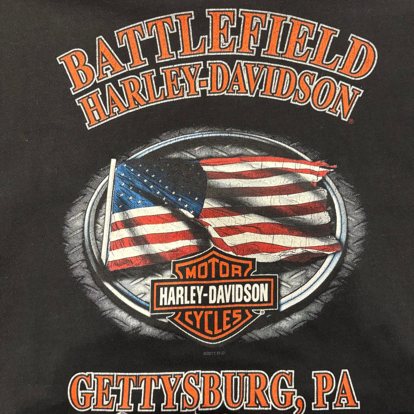 00's Harley-Davidson Sinister Attude 袖プリント ハーレーロングTシャツ 黒 (サイズ不明)/B3083T-SO