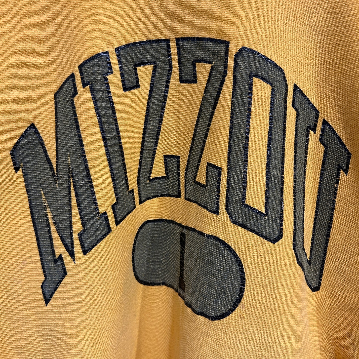 80's Champion Reverse Weave リバースウィーブ MIZZOU 黄色(XL)/A8624
