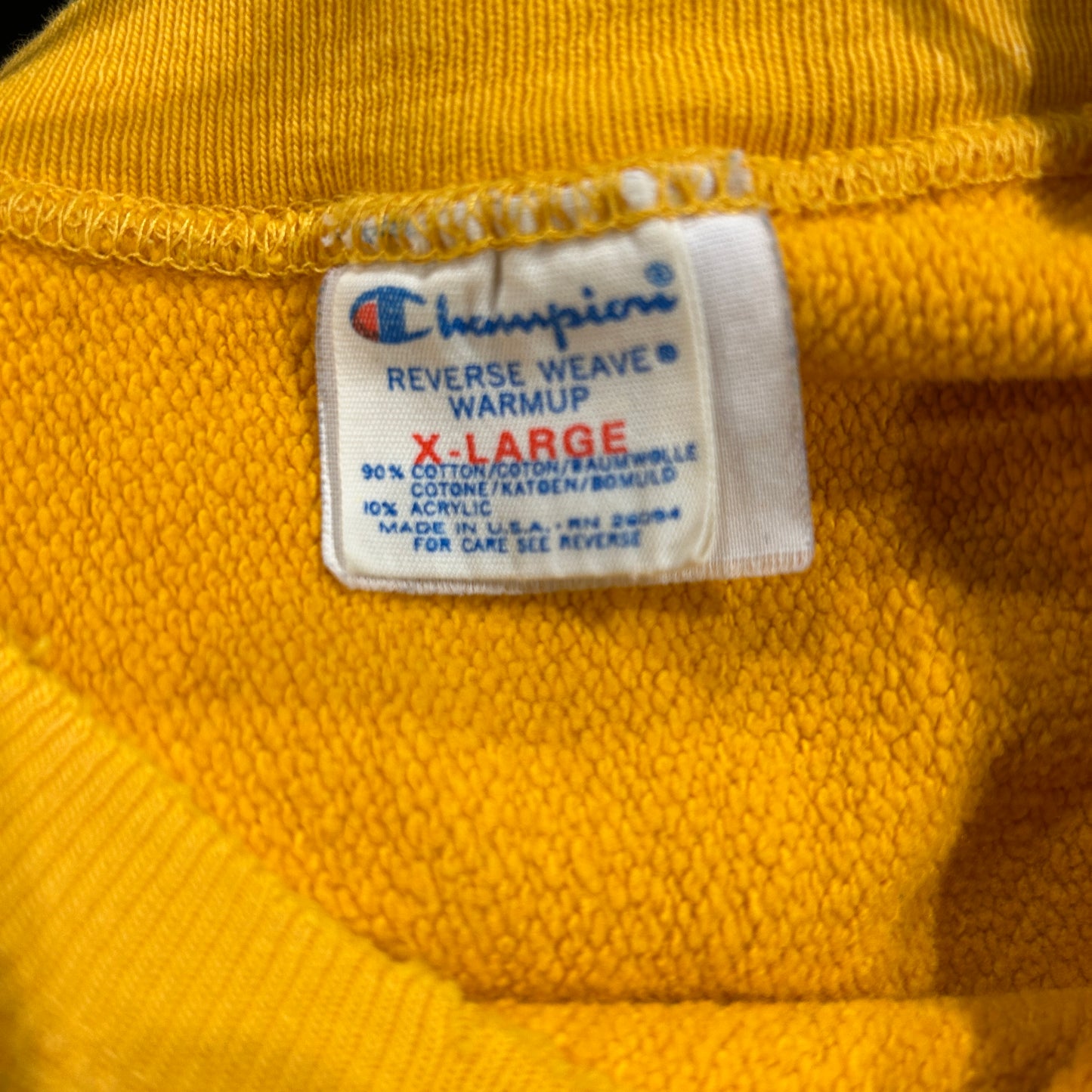80's Champion Reverse Weave リバースウィーブ MIZZOU 黄色(XL)/A8624