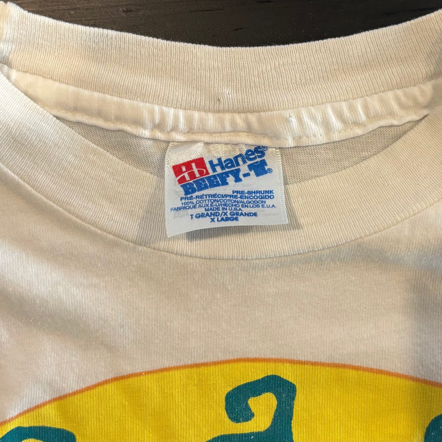 90's HANES Beach MTV 太陽T-shirt 白(XL)/A3831T-SO