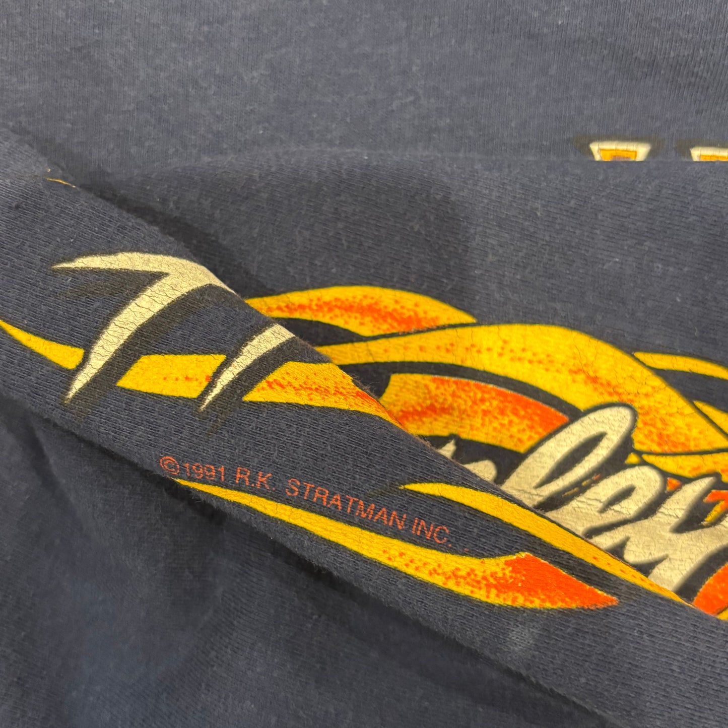 90's Hanes Harley-Davidson "Established 1903" 袖プリント ロングTシャツ 紺 (L)/B0661T-SO