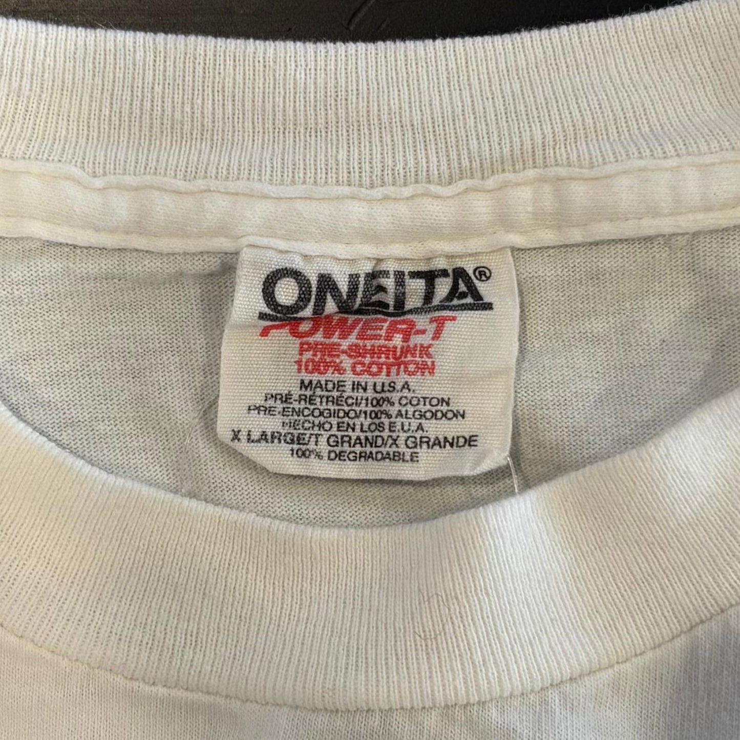 90's ONETIA EAST ENDER マグロ アートTシャツ 白(XL)/A4413T-SO