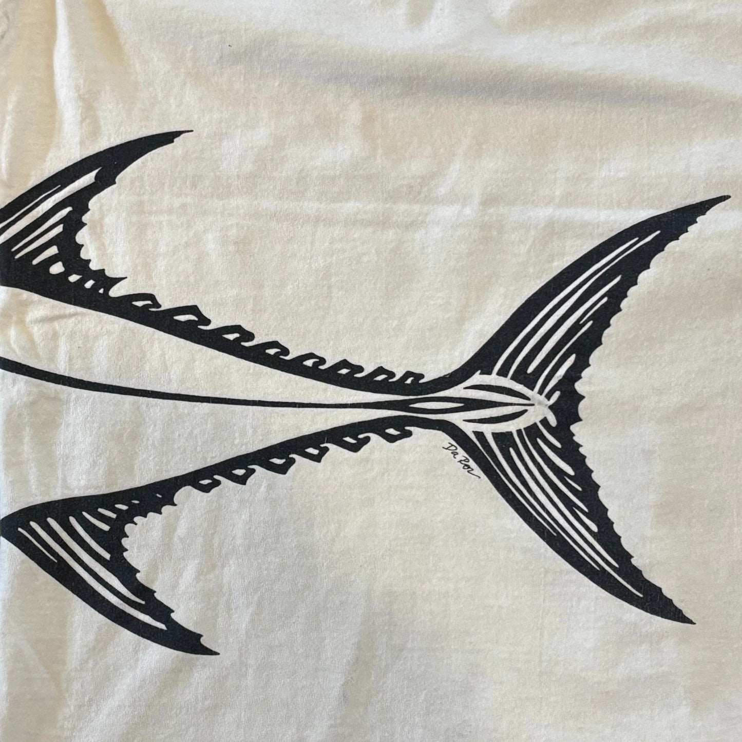 90's ONETIA EAST ENDER マグロ アートTシャツ 白(XL)/A4413T-SO