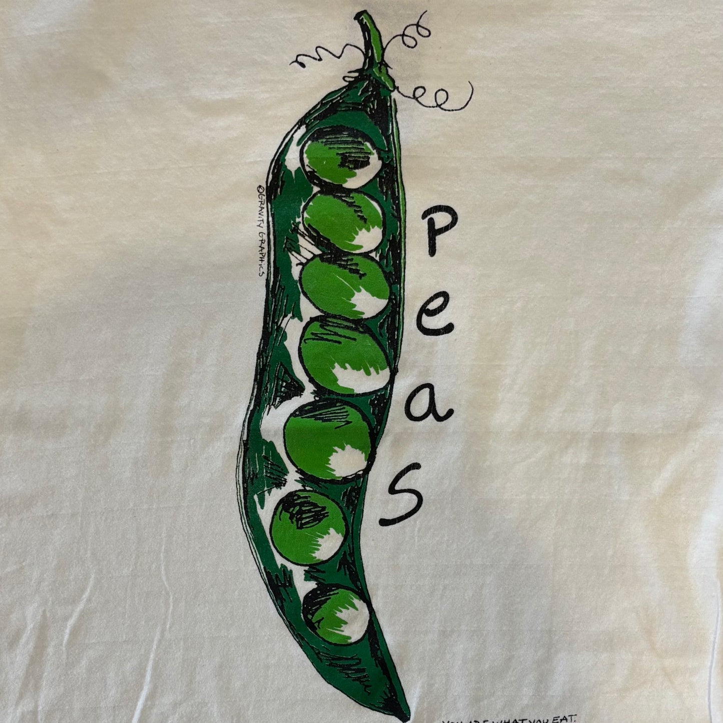90's GRAVITY GRAPHiCS PEAS 豆Tシャツ 白(L)/A4120T-SO