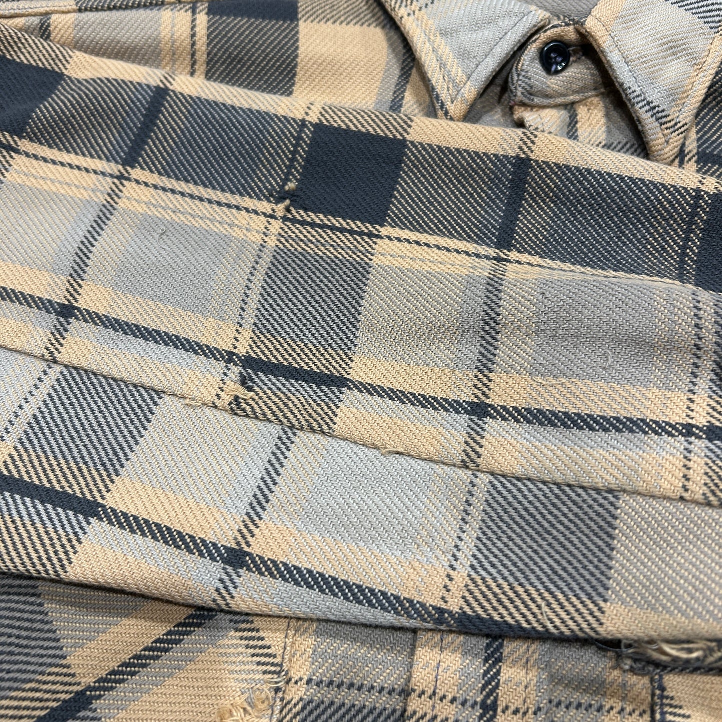 80's FIVE BROTHER flannel shirt ファイブブラザー ネルシャツ ベージュ 黒 (L)/B3085SH-SO