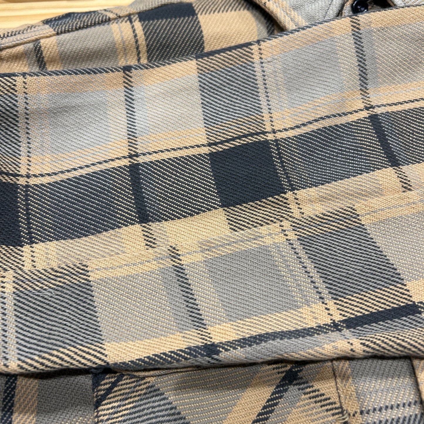 80's FIVE BROTHER flannel shirt ファイブブラザー ネルシャツ ベージュ 黒 (L)/B3085SH-SO