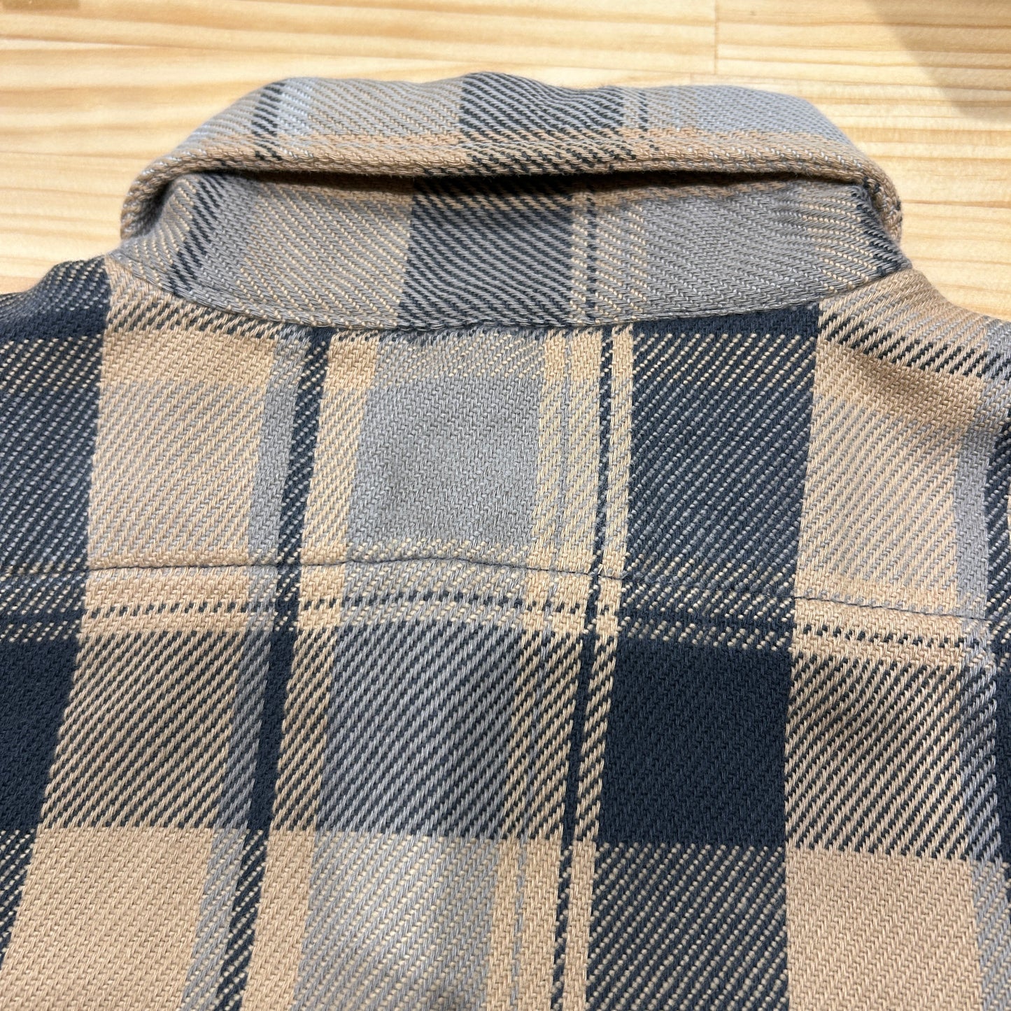 80's FIVE BROTHER flannel shirt ファイブブラザー ネルシャツ ベージュ 黒 (L)/B3085SH-SO
