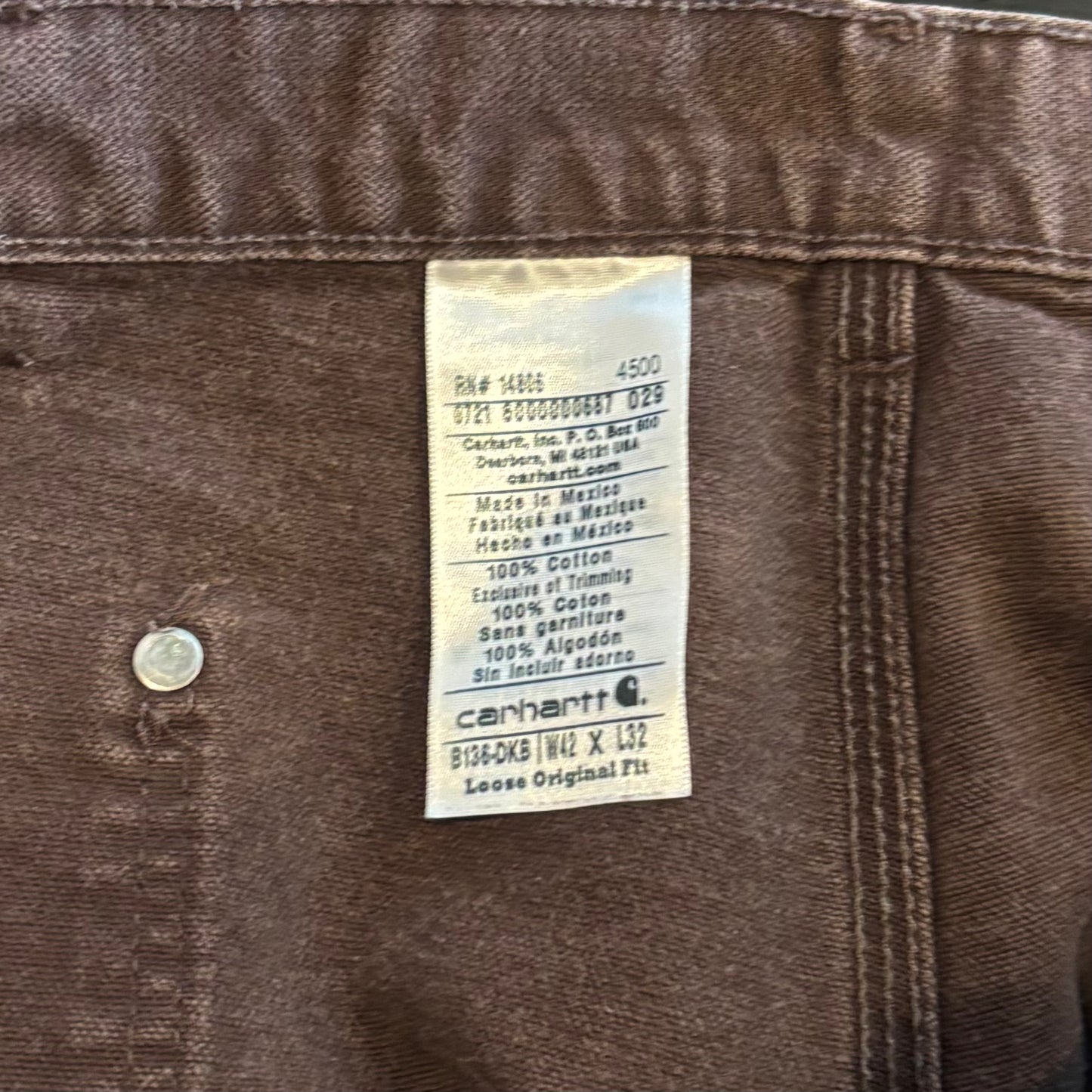 00's Carhartt カーハート ダブルニーパンツ 茶 (42×32)/A6364P-SO