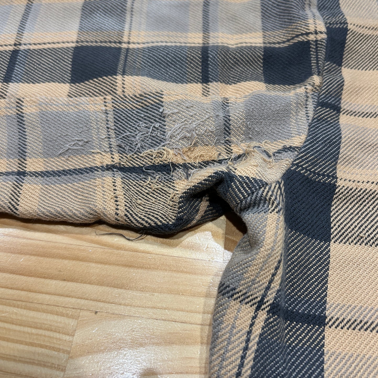 80's FIVE BROTHER flannel shirt ファイブブラザー ネルシャツ ベージュ 黒 (L)/B3085SH-SO