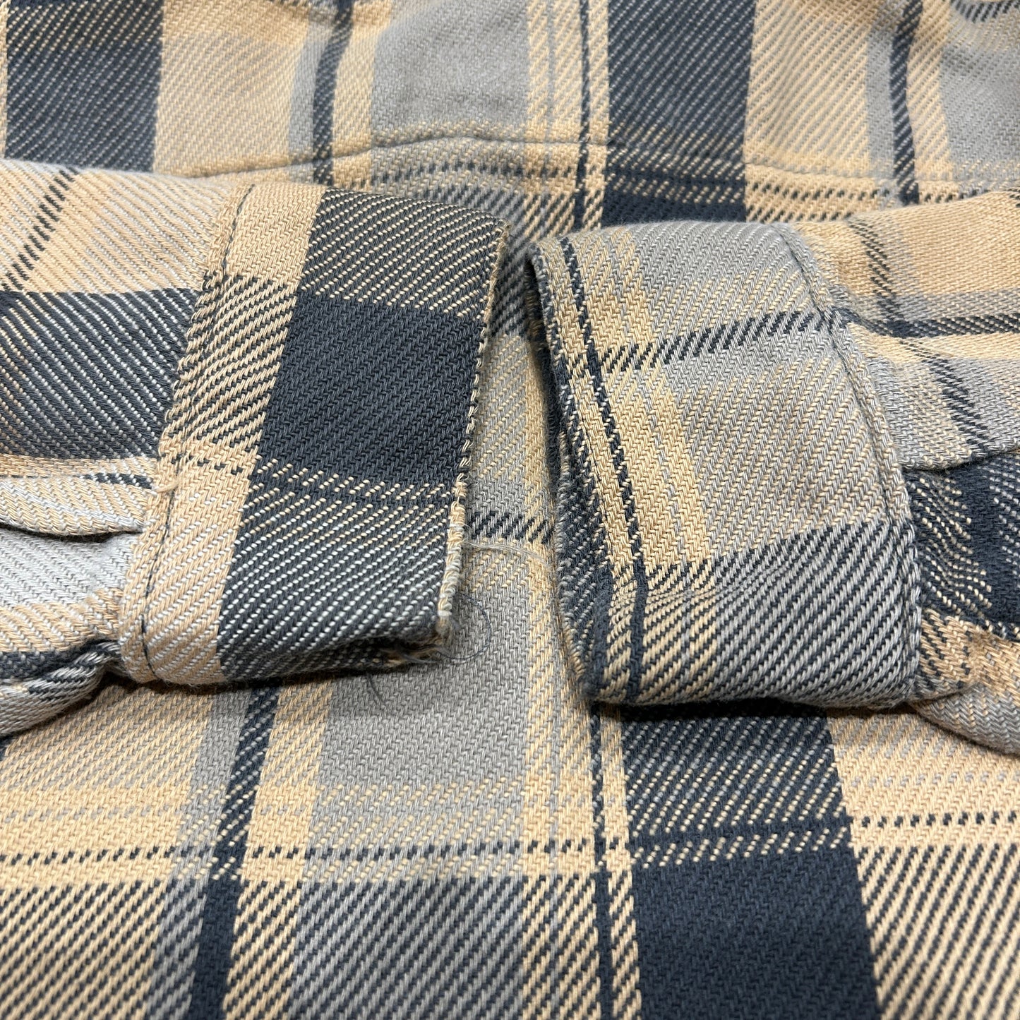 80's FIVE BROTHER flannel shirt ファイブブラザー ネルシャツ ベージュ 黒 (L)/B3085SH-SO
