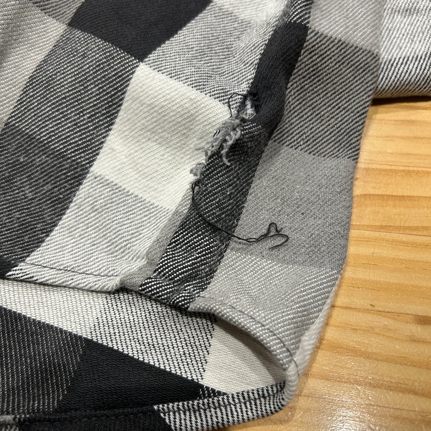 80's ~ RUGGED WEAR flannel shirt ネルシャツ グレー ホワイト ブラック (L)/B1841SH-SO
