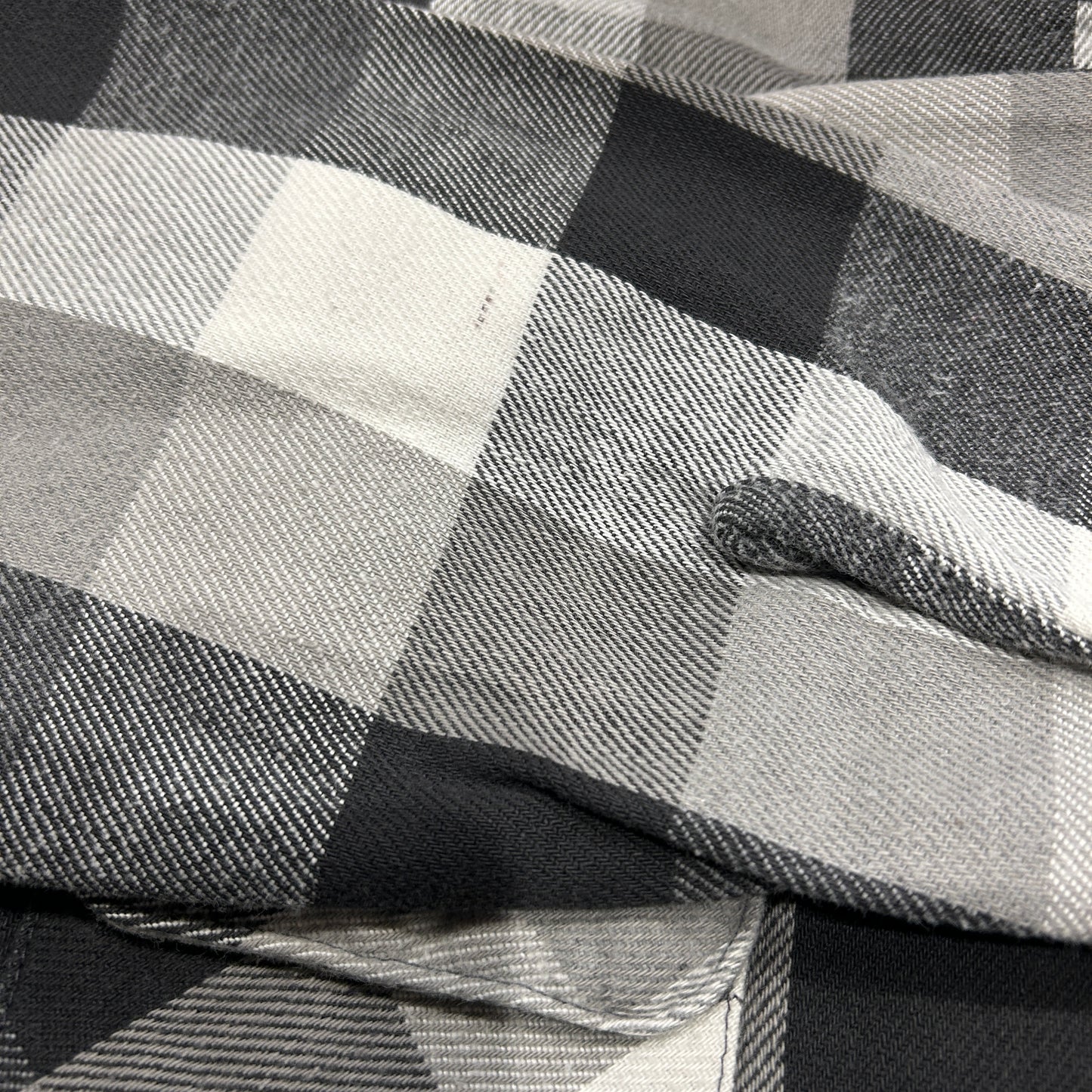 80's ~ RUGGED WEAR flannel shirt ネルシャツ グレー ホワイト ブラック (L)/B1841SH-SO