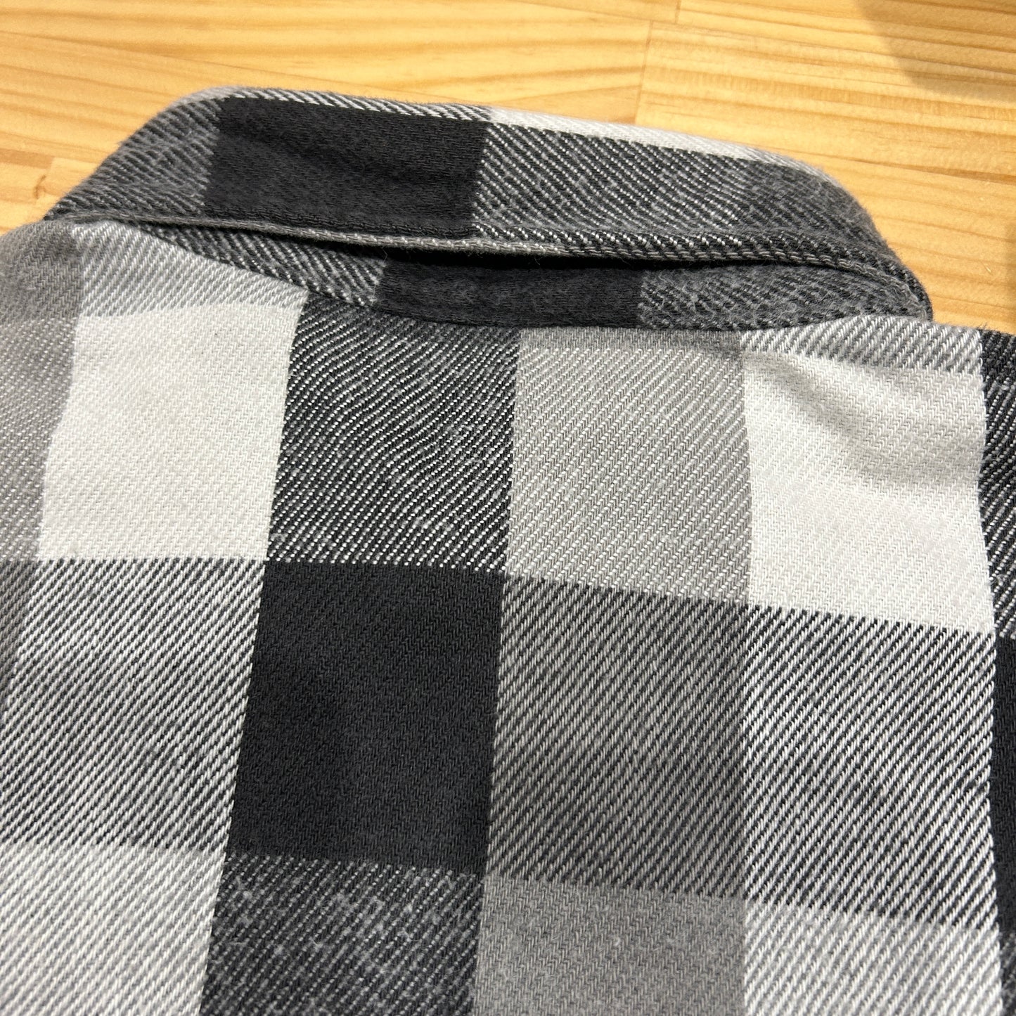 80's ~ RUGGED WEAR flannel shirt ネルシャツ グレー ホワイト ブラック (L)/B1841SH-SO