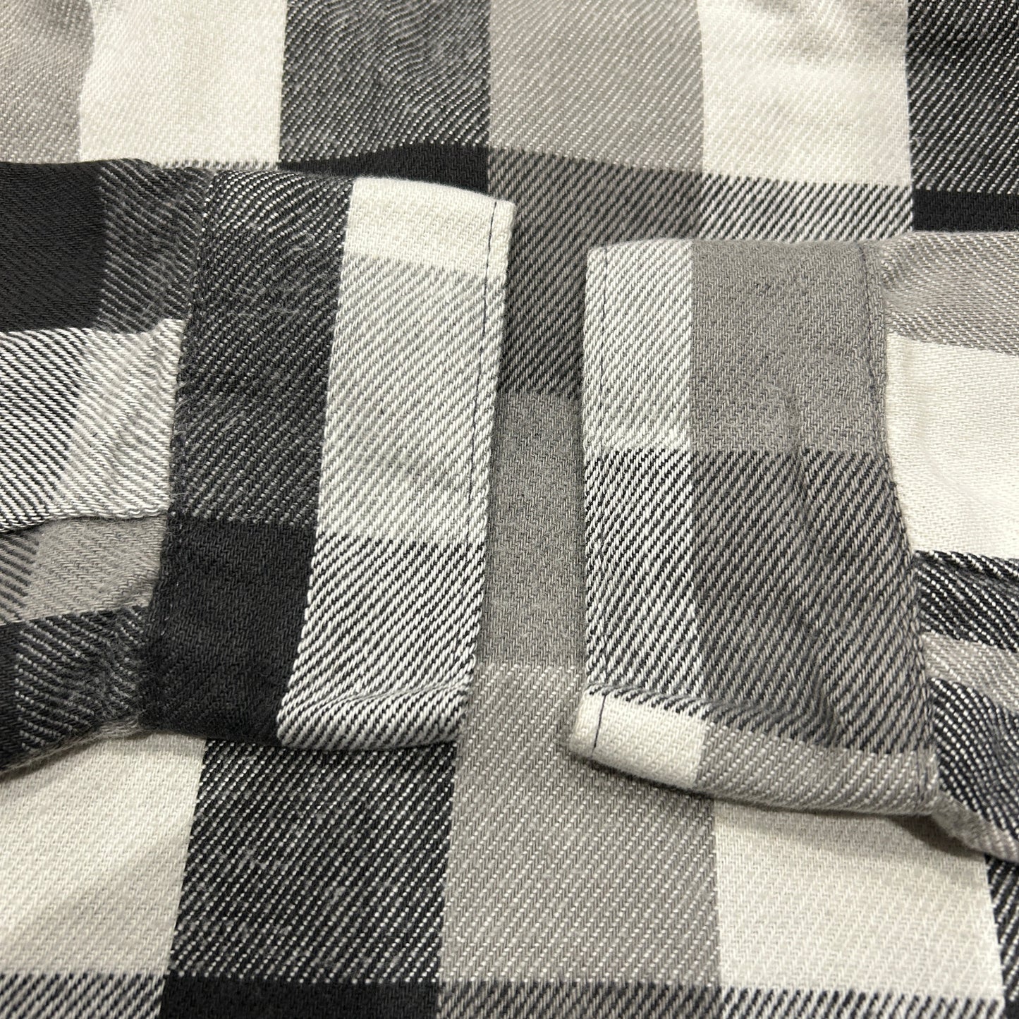 80's ~ RUGGED WEAR flannel shirt ネルシャツ グレー ホワイト ブラック (L)/B1841SH-SO