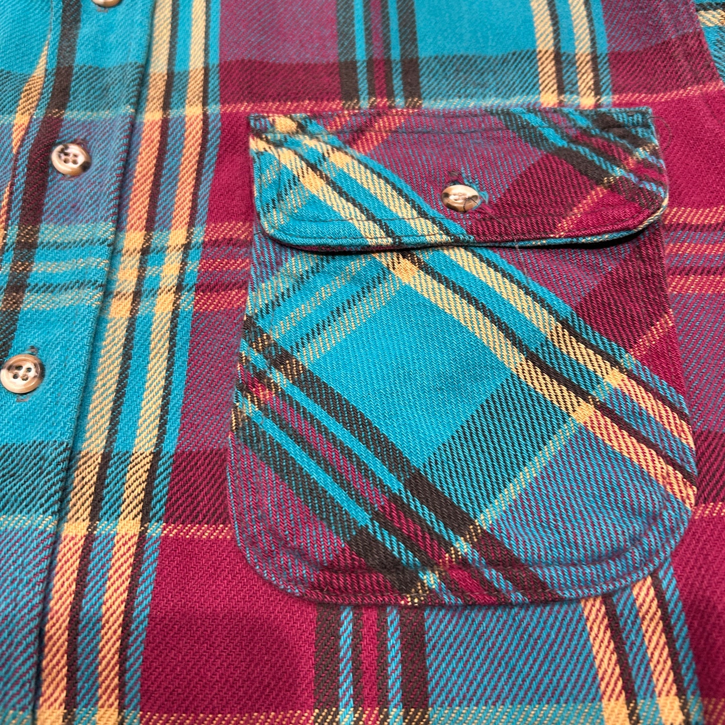 90's MIGHTY MAC flannel shirt ネルシャツ ターコイズブルー パープル (M)/A8503SH-SO