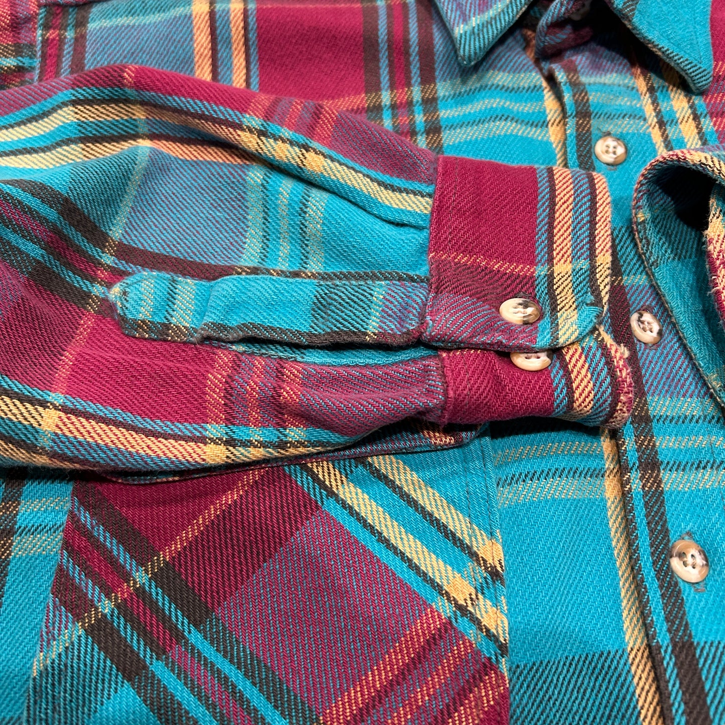 90's MIGHTY MAC flannel shirt ネルシャツ ターコイズブルー パープル (M)/A8503SH-SO