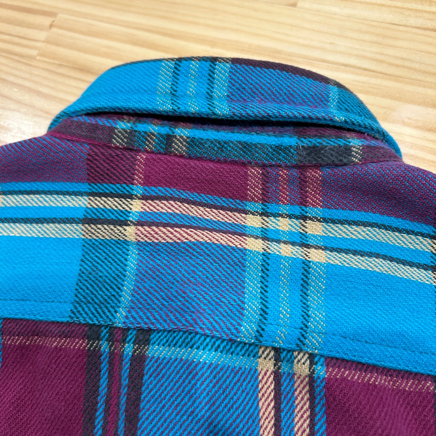 90's MIGHTY MAC flannel shirt ネルシャツ ターコイズブルー パープル (M)/A8503SH-SO