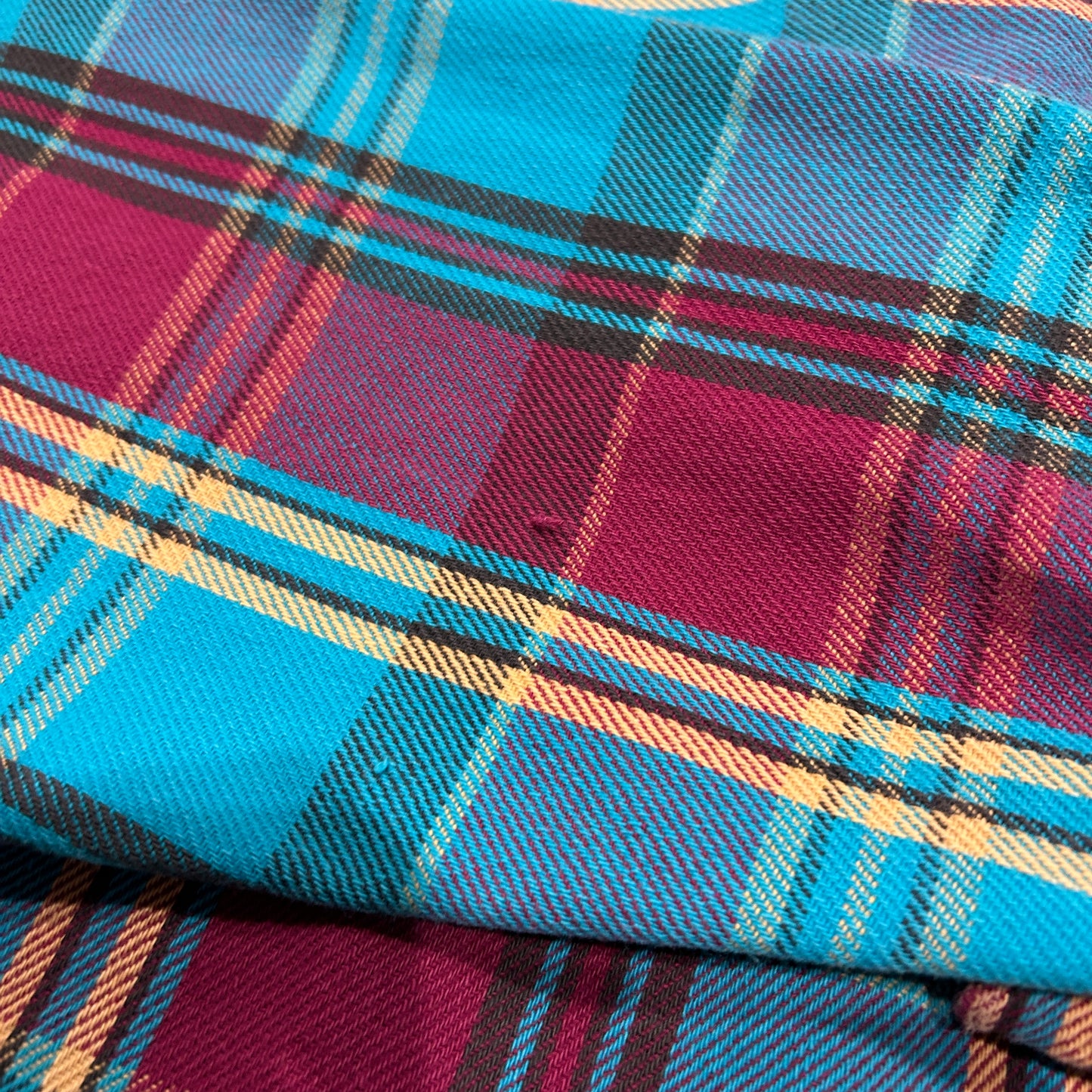 90's MIGHTY MAC flannel shirt ネルシャツ ターコイズブルー パープル (M)/A8503SH-SO
