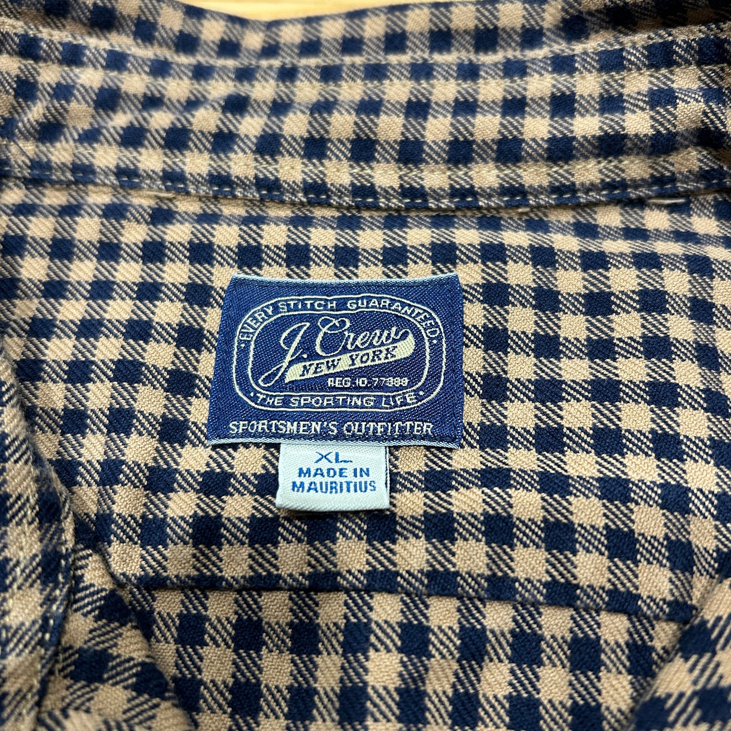 00's J.CREW cotton work type shirt コットン ワーク シャツ ブラック 茶 (XL)/A8505SH-SO