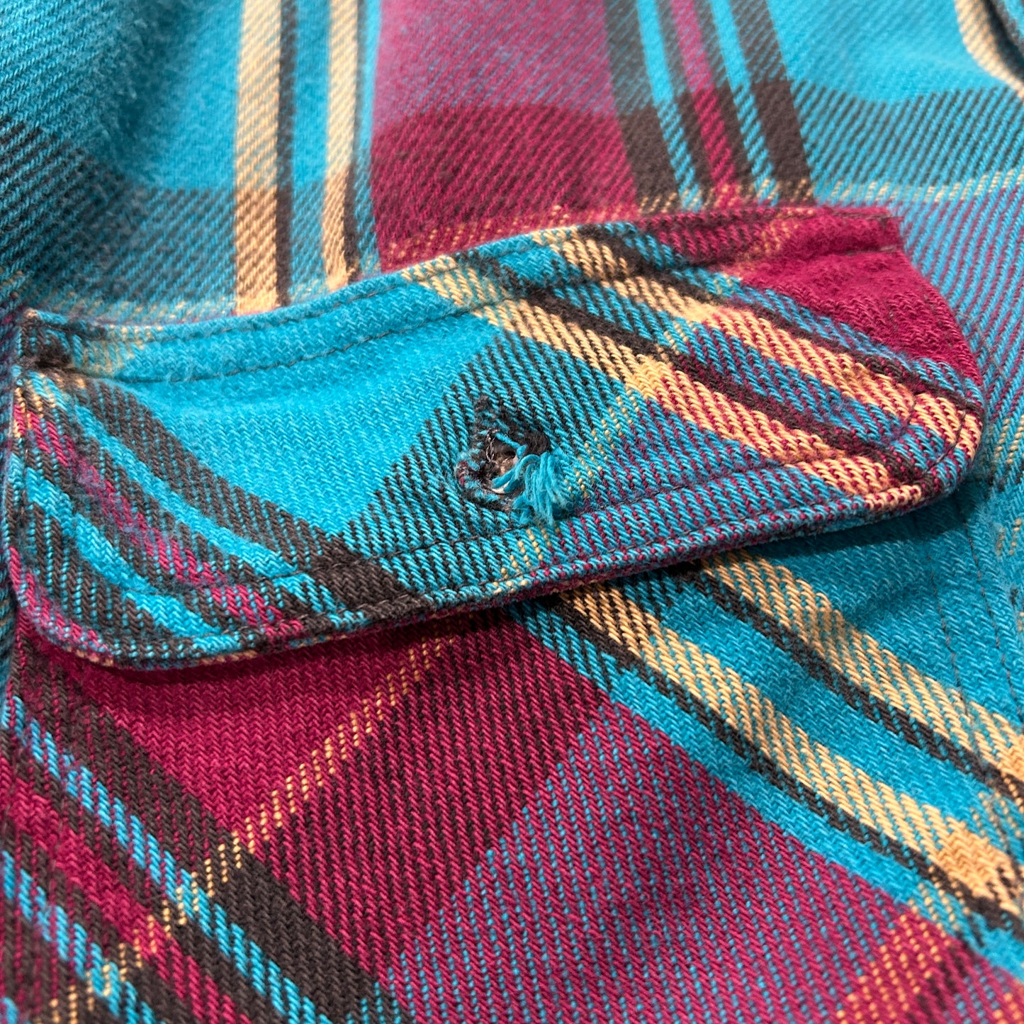 90's MIGHTY MAC flannel shirt ネルシャツ ターコイズブルー パープル (M)/A8503SH-SO