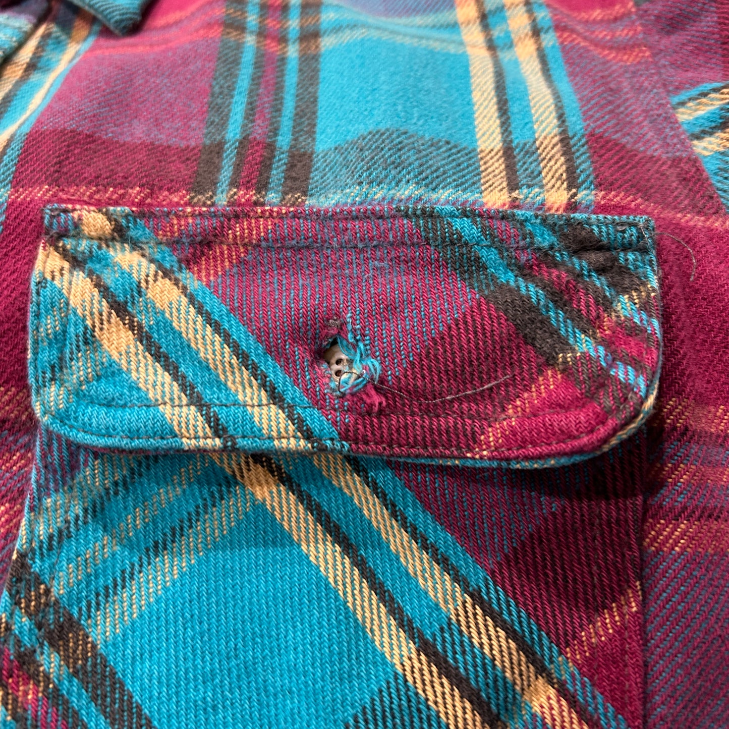 90's MIGHTY MAC flannel shirt ネルシャツ ターコイズブルー パープル (M)/A8503SH-SO