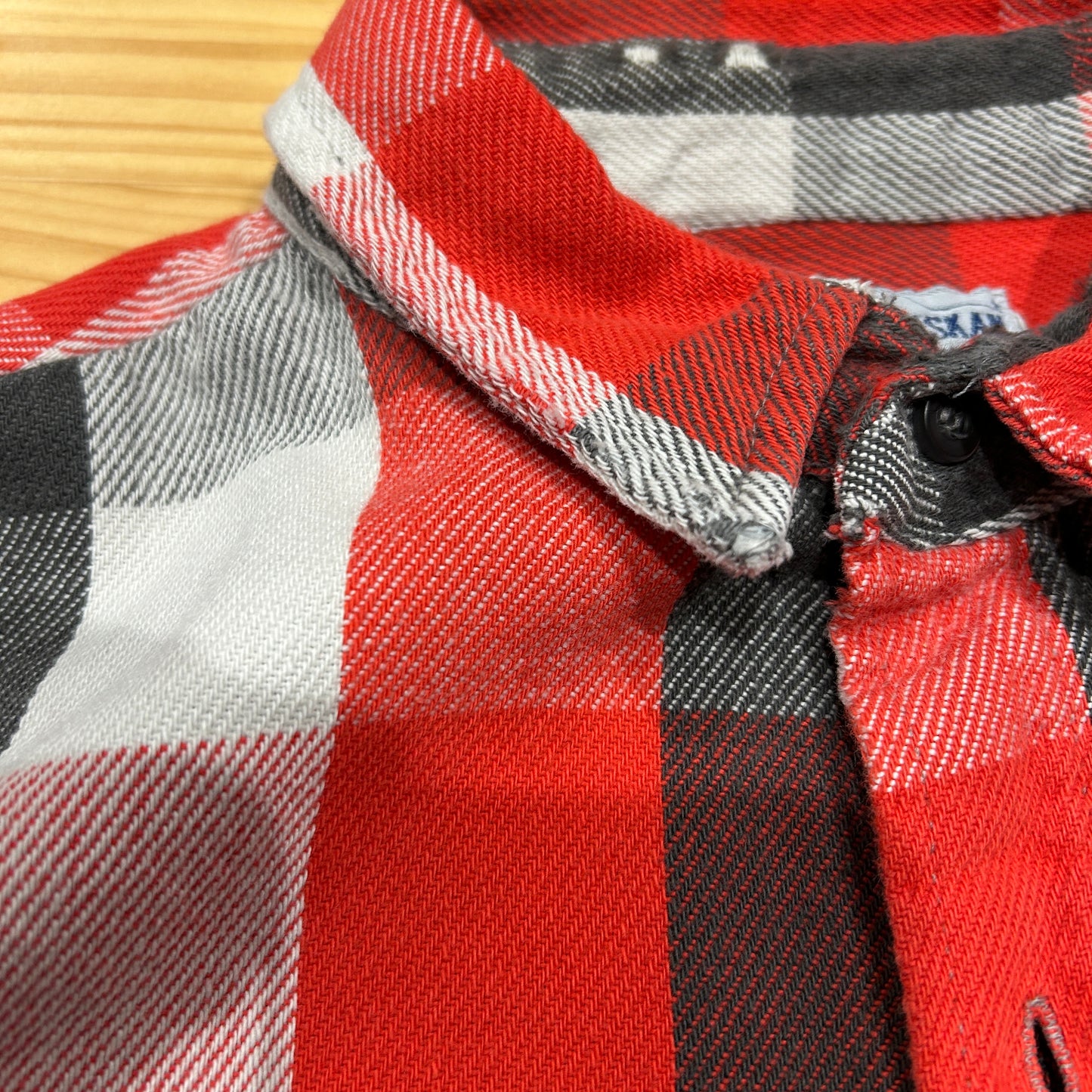 80's ALASKAN flannel shirt アラスカン ネルシャツ ブロック チェック 赤 グレー 白 (不明)/B2901SH-SO
