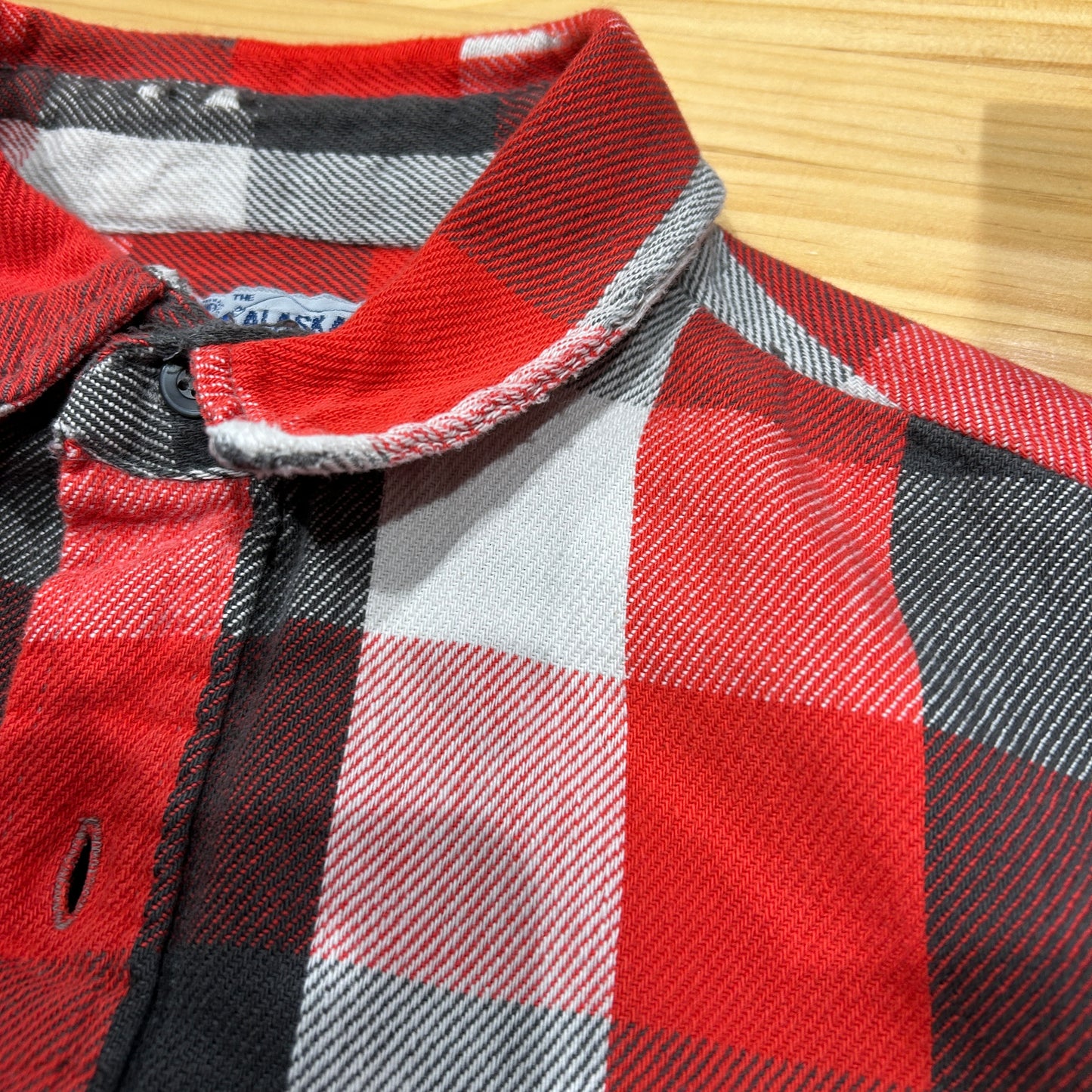 80's ALASKAN flannel shirt アラスカン ネルシャツ ブロック チェック 赤 グレー 白 (不明)/B2901SH-SO