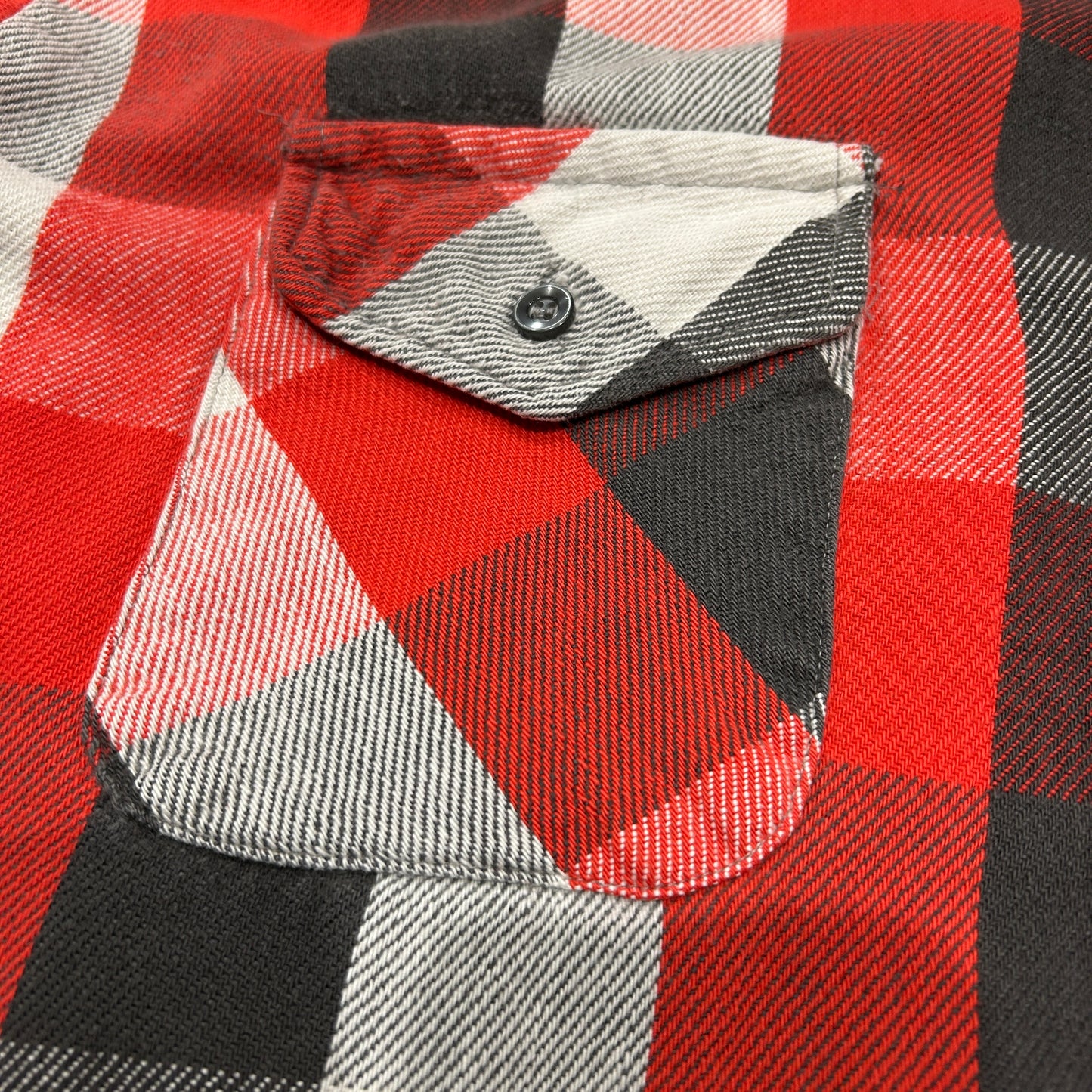80's ALASKAN flannel shirt アラスカン ネルシャツ ブロック チェック 赤 グレー 白 (不明)/B2901SH-SO