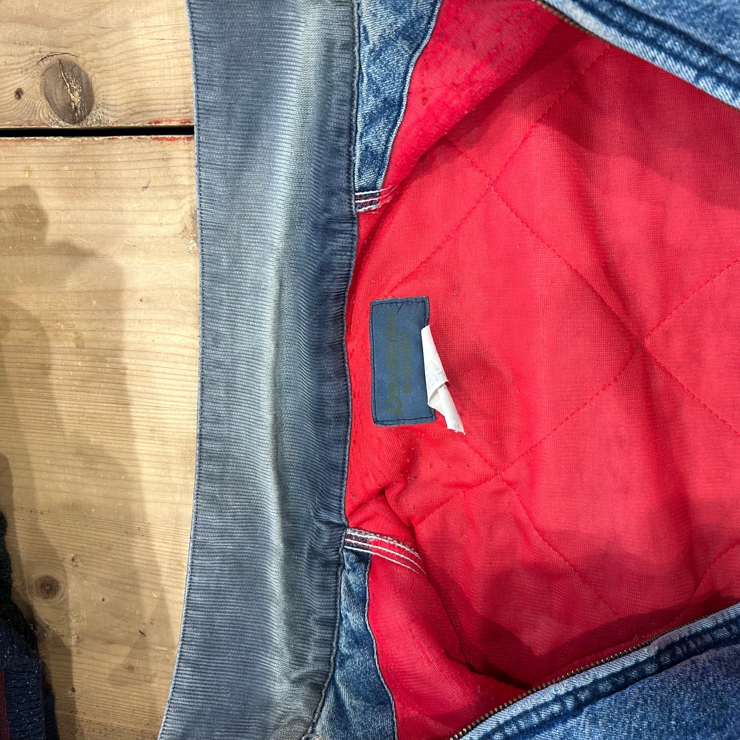 80's OSH KOSH ジップアップ デニムジャケット キルティング (40R)/A6119J-SO