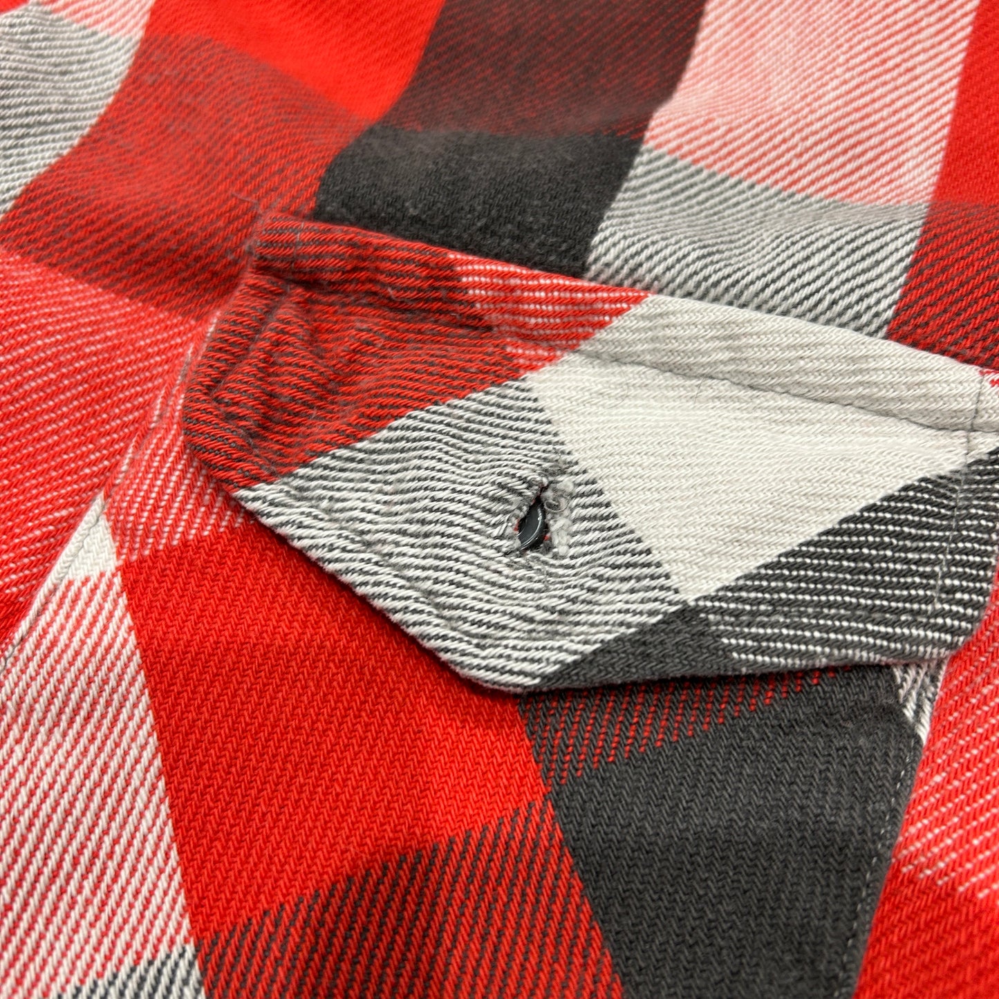 80's ALASKAN flannel shirt アラスカン ネルシャツ ブロック チェック 赤 グレー 白 (不明)/B2901SH-SO