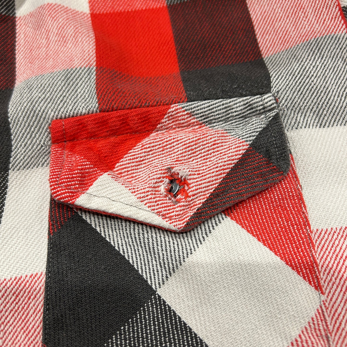 80's ALASKAN flannel shirt アラスカン ネルシャツ ブロック チェック 赤 グレー 白 (不明)/B2901SH-SO