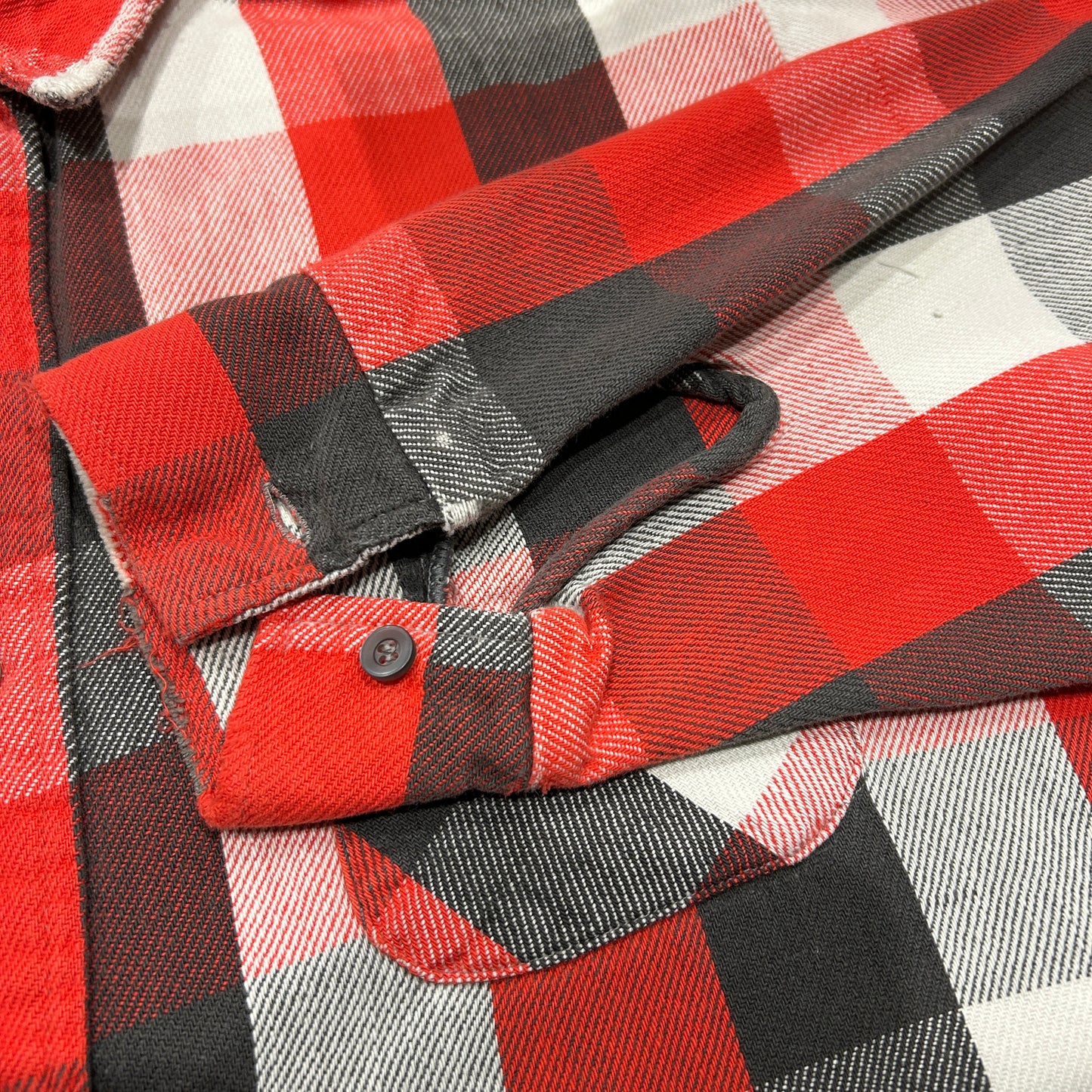 80's ALASKAN flannel shirt アラスカン ネルシャツ ブロック チェック 赤 グレー 白 (不明)/B2901SH-SO