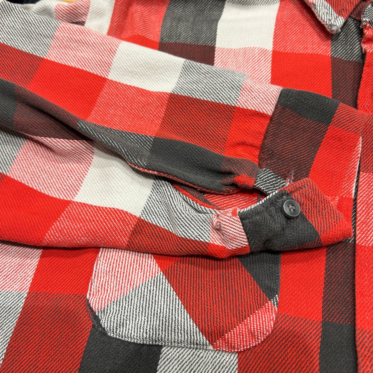 80's ALASKAN flannel shirt アラスカン ネルシャツ ブロック チェック 赤 グレー 白 (不明)/B2901SH-SO