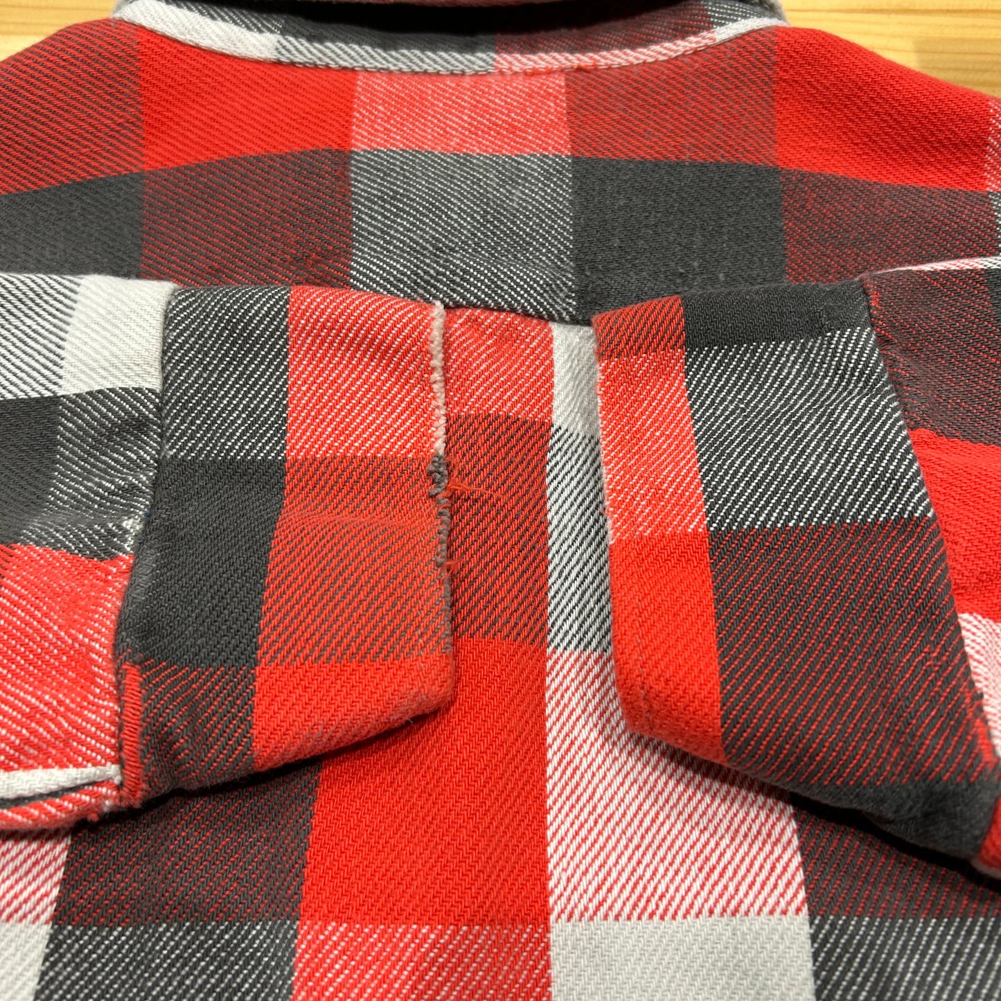 80's ALASKAN flannel shirt アラスカン ネルシャツ ブロック チェック 赤 グレー 白 (不明)/B2901SH-SO