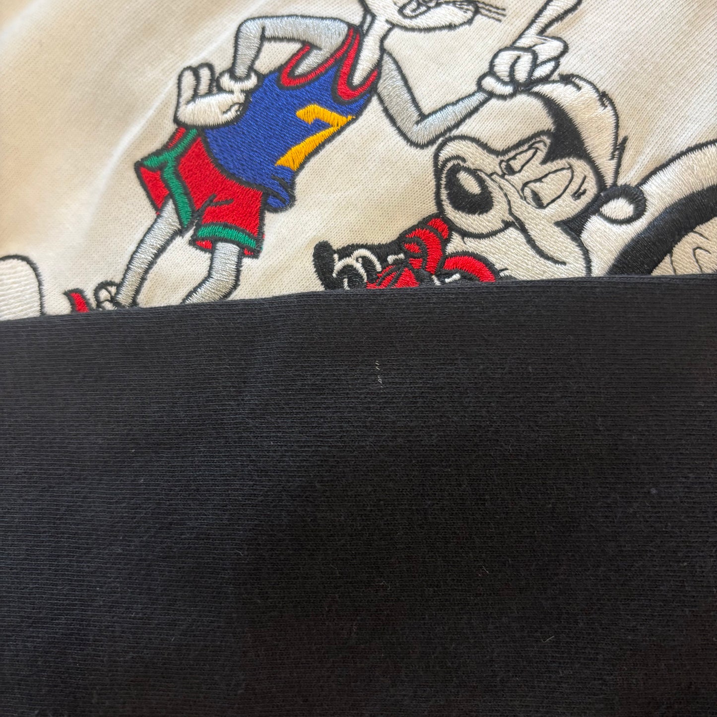 90's ACME CLOTHING CO. Looney Tunes ルーニーテューンズ キャラクター ロングスリーブシャツ 白黒(L)/B3540T-SO