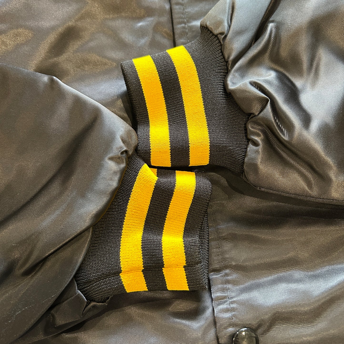 90's ブランド不明 U.S.ARMY ナイロンスタジャン 黒 (M)/A5329O-SO