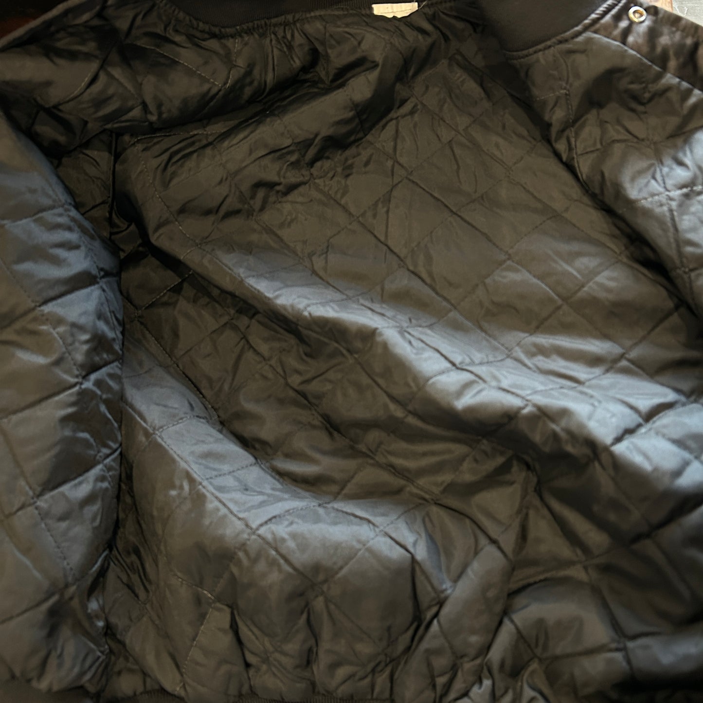 90's ブランド不明 U.S.ARMY ナイロンスタジャン 黒 (M)/A5329O-SO